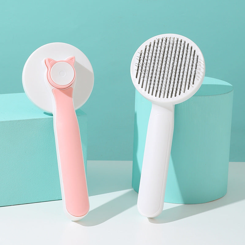 De-floating stainless steel cat comb pet self-cleaning comb cat comb pet cleaning comb pet supplies wholesale