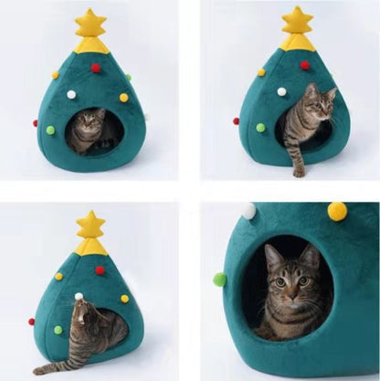 Christmas pet house warm dog house felt cat house dog house puppy house pet supplies cat bed pet sleeping nest