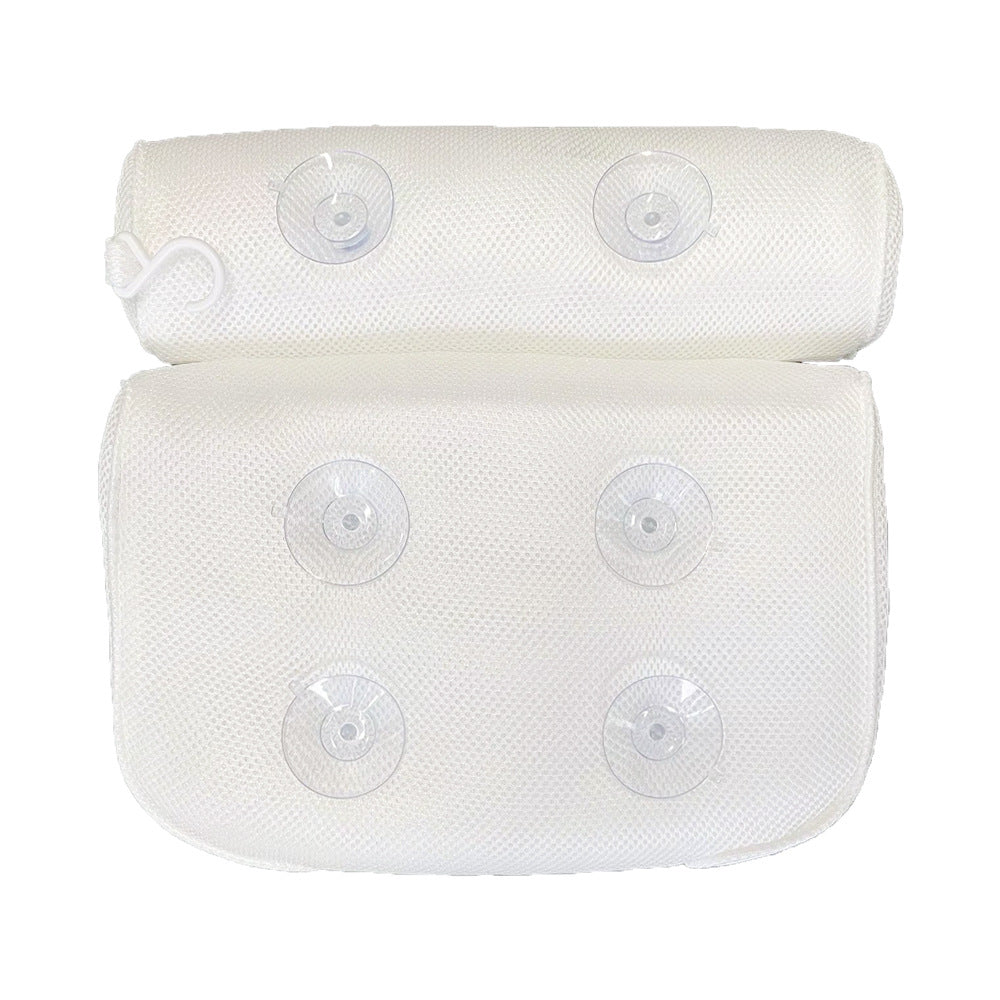 Spot supply cross-border 3D mesh non-slip bath pillow bathtub pillow SPA pillow with non-slip suction cup bathtub pillow