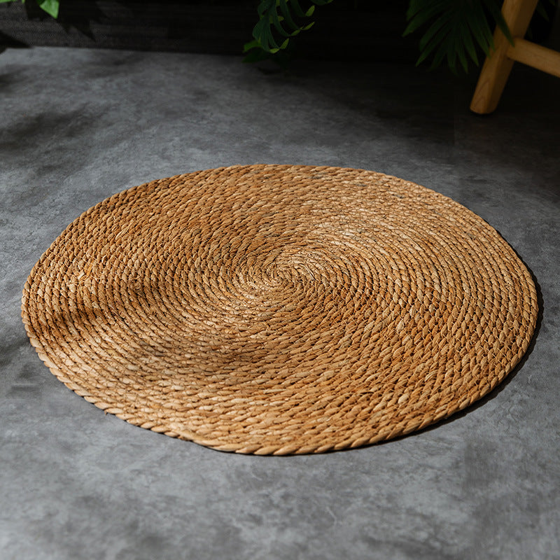 Natural cattail mat four seasons round rattan cat scratching board cat scratching mat no dandruff pet cat supplies