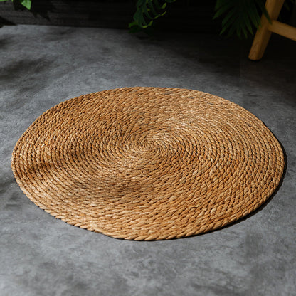 Natural cattail mat four seasons round rattan cat scratching board cat scratching mat no dandruff pet cat supplies