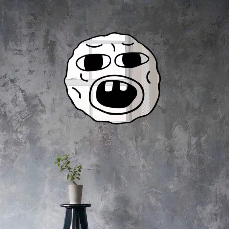 Cross-border Amazon Melting Emoji Mirror Home Decoration Wall Mirror INS Style Decoration Wall Mirror