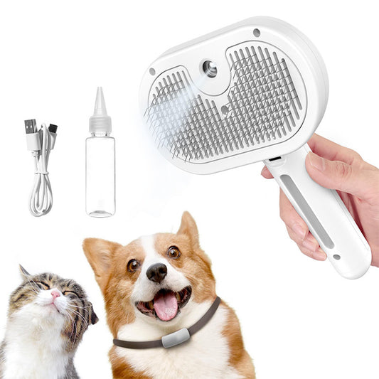 Pet spray comb cat dog hair removal comb USB charging hair pulling and knotting comb pet grooming cleaning tool